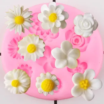 Çiçek silikon kalıp Kek Sınır Fondan Kalıpları Bebek Doğum Günü Pastası Dekorasyon Araçları Şeker Kil Kalıp Çikolata Gumpaste Kalıpları 1