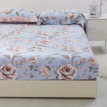 Çarşaf Ev yatak çarşafı ile elastik bantlar Yatak Örtüsü 180x200 150x200cm Kraliçe Kral Tam Çift Boyutu 2021 Çiçek Desen