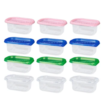 12 adet 280ML Dikdörtgen Plastik Öğle Yemeği Kutuları Tek kullanımlık yemek Kabı Mutfak Mühürlü kutu Meyve Kek için Yeşil Mavi Şeffaf