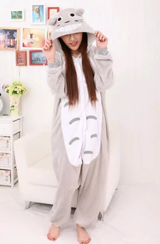 Kigurumi Yeni Kış Anime Pijama Yetişkin Onesie Hayvan Totoro Cosplay çocuk pijamaları Pijama Kostüm 1
