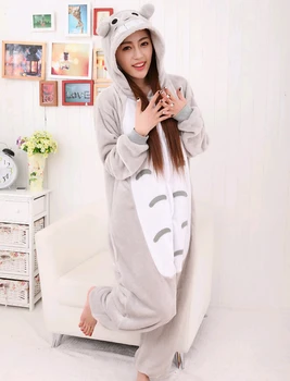 Kigurumi Yeni Kış Anime Pijama Yetişkin Onesie Hayvan Totoro Cosplay çocuk pijamaları Pijama Kostüm 2
