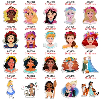 Disney Prenses Baskılı Flatback Düzlemsel Reçine DIY Zanaat Malzemeleri İçin saç fiyonkları Decoratives