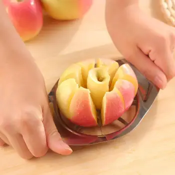 1 adet Elma Kesici Paslanmaz Çelik Meyve Dilimleme Elma Armut Kesiciler Bıçak Soyucu Kesim Aracı Yeni
