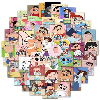 50 Mum Boya Shin-Chan Serisi Anime Karikatür Dekorasyon El Hesabı Günlüğü Dizüstü Buzdolabı Cep Telefonu Bilgisayar Çıkartmalar