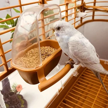 Kuş Kafesi Besleyici Papağan Kuşlar Su Asılı Kase Parakeet Besleyici Kutusu evcil hayvan kafesi plastik gıda kabı Kuş Malzemeleri 1 Adet