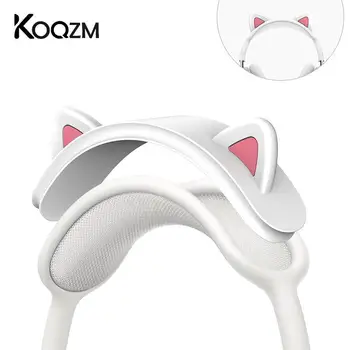 Sevimli Kedi Kulaklar Yumuşak Silikon Kulaklık Kafa Koruyucuları Konfor Yastık Üst ped koruyucu kovan AirPods için Max Kulaklık 2