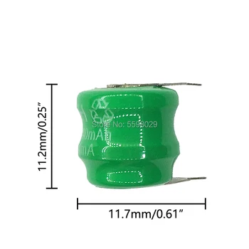 2.4 V 40 mAh Ni-Mh Li-Po Lityum Li-polimer Bateria Piller Şarj Edilebilir Düğme Düğme Pil İle Lehim Pimleri 2