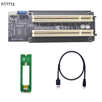 NVME / Mini PCIE / PCI Express X1 Çift PCI Yükseltici Kart Yüksek Verimli Adaptörü Dönüştürücü USB 3.0 Kablosu masaüstü bilgisayar ASM1083 Çip
