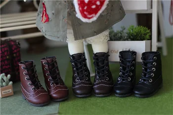 BJD bebek ayakkabı için 1/3 1/4 1/6MSD DD Amca bebek boyutu moda kişilik buzlu çizmeler askeri bileğe kadar bot bebek aksesuarları