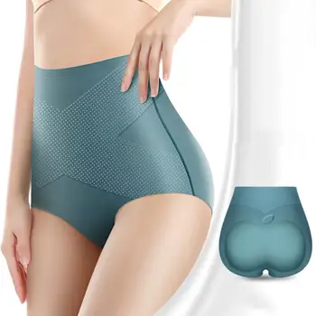 Seksi Buz İpek Dikişsiz Külot Kadın Kalça Kaldırma Düz Göbek Külot Yüksek Bel Kontrol Karın Zayıflama 3D Güçlü Vücut Şekillendirme Pantolon 2