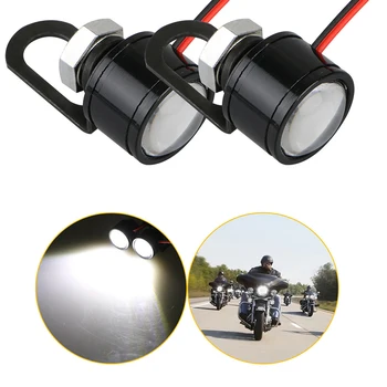 2 Adet / takım Motosiklet Spot Lamba Beyaz LED motosiklet gidonu Spot Far Sürüş İşık Motor Gidon Spot