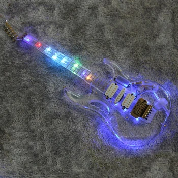 Kaliteli akrilik elektro gitar renkli led ışıklar electricas elektro electrique guitare gitar guitarra gitar gitar 1