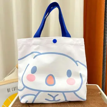 2022 Kawaii Sanrioes Anime Cinnamoroll Yaz kanvas çanta Karikatür İşe Gitmek bento yemek kutusu Çantası Sevimli Çanta Doğum Günü Hediyeleri 2