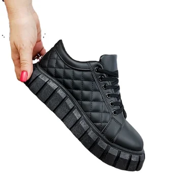 Kadın Sneakers moda platform ayakkabılar Bahar Sonbahar Rahat Kadın Tüm Maç Kalın Taban Nefes Beyaz vulkanize ayakkabı boyutu 43 2