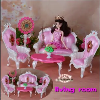 orijinal barbie oturma odası ev kanepe rüya bebek evi mobilya aksesuarları 1