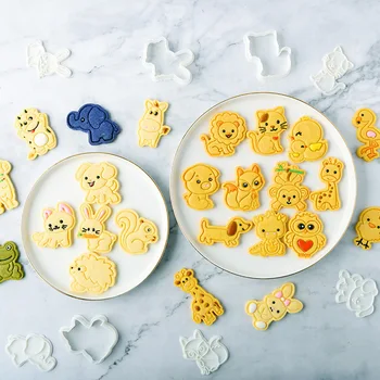 3D Karikatür Hayvan Bisküvi kurabiye kalıbı Kesiciler Fondan Kek Kalıbı kurabiye damgası Kalıp Sugarcraft Kek Dekorasyon Araçları Pişirme