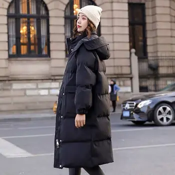 İç astarlı ceket kadın kış giyim 2021 yeni stil Kore gevşek pamuk dolgulu ceket orta uzunlukta kapitone ceket ekmek ceket 1