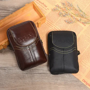 Erkek Deri Telefon Kılıfı Kemer Bel paket çantası Küçük Cep Evrensel Lüks Cüzdan bozuk para cüzdanı Koşu Çantası Seyahat Kamp Çantaları
