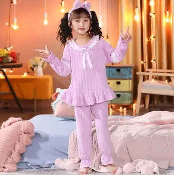 Yeni Kız Pijama Seti Sıcak Kalınlaşmak Kış Flanel Pijama Infantil Çocuk Mercan Polar Karikatür Pijama Erkek Pijama Çocuklar 1