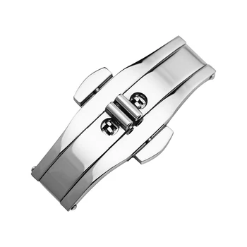 neway 304 Metal saat kayışı Toka 5mm 6mm Watchband Kayışı Gümüş Siyah Paslanmaz Çelik Toka Kelebek Düğme Aksesuarları 1