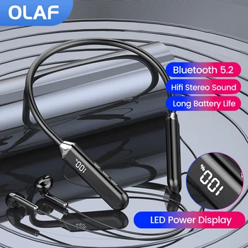 Olaf Boyun Bandı kablosuz kulaklıklar Bluetooth 5.2 Kulaklık TWS Manyetik Handfree Kulaklık Spor Koşu Su Geçirmez Kulaklık MiC ile 1