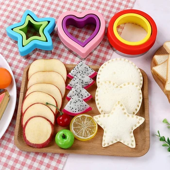 Sandviç Kesici Ve Mühürleyen Seti Çocuklar İçin DIY Gıda Çerez Maker Kalıp Mutfak Aracı Malzemeleri Çocuklar İçin