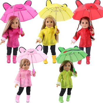 Yağmurluk Rainboots Şemsiye, Yüksek Kaliteli Katı Çorap Fit For18 İnç Kız Bebek Ayakkabı 43 Cm Reborn Bebek, oyuncak bebek giysileri, DIY Oyun Oyuncaklar