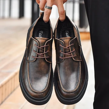 Erkek Resmi Ayakkabı Hakiki Deri Oxford Ayakkabı Erkekler İçin İngiliz Tarzı Elbise Ayakkabı Deri erkek resmi ayakkabı Moda rahat ayakkabılar