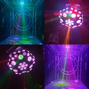 LED Strobe desen dönen kristal ışık noel partisi dekorasyon disko DJ flaş sahne aydınlatma etkisi 2
