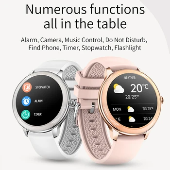 2022 Yeni Bluetooth Çağrı akıllı saat Kadın Kalp Hızı Kan Basıncı İzleme Android IOS İçin Su Geçirmez Bayanlar Smartwatch + Hediye 2
