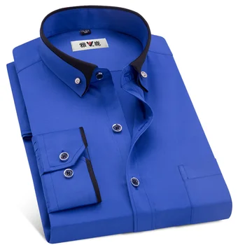 MACROSEA erkek İş Elbise Gömlek Erkek Resmi Düğme Aşağı Yaka Gömlek Moda Stil İlkbahar & Sonbahar erkek Rahat Gömlek 1