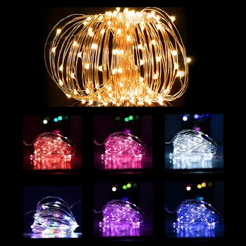 LED dize ışıkları Akülü Kumandalı 10 m LED Bakır Tel Peri yatak odası lambaları Noel Partisi Düğün Dekorasyon