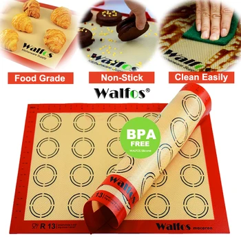WALFOS Yapışmaz Silikon Pişirme Mat Pad Sac Pişirme Pasta Araçları Haddeleme Hamur Mat Kek Kurabiye Macaron Mutfak Aksesuarları