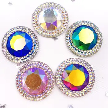 5 Adet Parlak Reçine Renkli Glitter Yuvarlak Mücevher Flatback Taklidi 2 Delik Giyim Karalama Defteri Düğün DIY Zanaat SF038