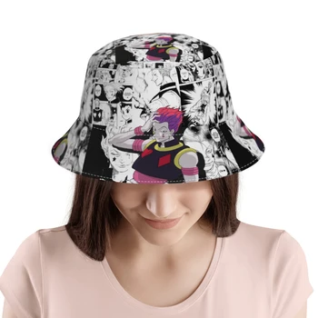 Hisoka Manga Balıkçı Şapka Erkek Kız Hip Hop Hunter x Hunter Anime Bahar kova Şapka Dekoratif güneş şapkası Hediye 2