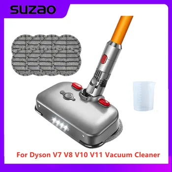 Dyson elektrikli süpürge için elektrikli ıslak Ve kuru Mop temizleme kafası V7 V8 V10 V11 emme ve paspas bir fırça kafası ile led ışık