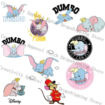 Disney Dumbo Demir Giyim için Transferler Yamalar Ceketler DIY T-shirt ısı Transferi Dekor Çıkartmalar Çocuklar Kawaii Giysileri