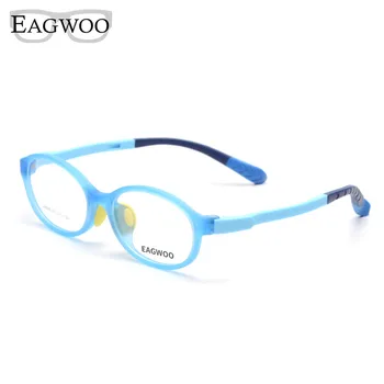 Eagwoo Silikon Yumuşak Gözlük Çocuk Optik Çerçeve Erkek Kız Sepectacle Düz Görüş Lensler Şeffaf Gözlük Pembe 29005