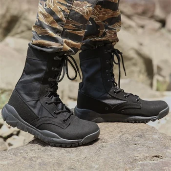Ultralight Erkekler asker botu Açık Orman Ayakkabı Erkek Kadın Askeri Taktik yarım çizmeler Nefes Savaş Çöl Botları Yürüyüş