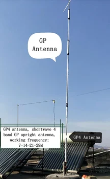 GP4 kısa dalga HF 4 bantlı (7M/14M/21M/29M) dik GP anten PEP1000W