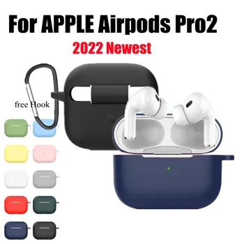 Silikon kılıf Airpods İçin Pro2 Durumda Kanca kablosuz bluetooth Apple Airpods İçin pro 2 Kılıf Kapak kulaklık kutusu Hava Bakla Pro 2