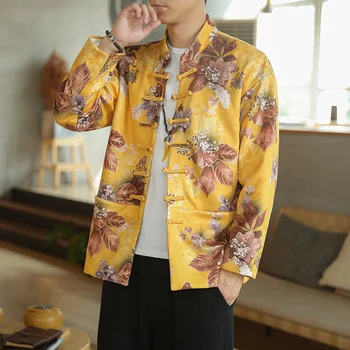 Sonbahar ve Kış 2020 erkek Yeni Tang Tarzı Çin Tarzı Retro Hanfu Ceket erkek Ceket Geleneksel Giyim Erkekler için giysi