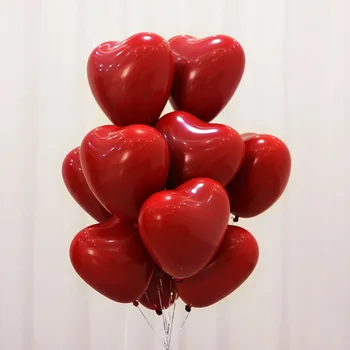 20 Adet Garnet Kırmızı Pembe Beyaz Aşk Kalp Lateks Balonlar Kızlar Düğün Sevgililer Günü Bebek Duş Doğum Günü Partisi Dekoru Helyum Topu