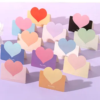 25 adet Renkli Kalp Şeklinde Tebrik Kartı 13.2x9.4cm Hediye Etiketleri Düğün Doğum Günü Partisi Kutlama Etiketi Davetiyeleri Kartları