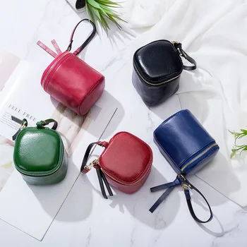 Kadın Küçük saklama çantası Hakiki Deri Kare El Taşıma bozuk para cüzdanı Ruj Kulaklık Kozmetik Mini Moda Kişilik Çanta 2
