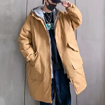 YASUGUOJI Yeni 2021 Ceket Bahar Parkas Erkekler Baskı Japon Kapşonlu Uzun Trençkot Siyah Hip Hop Streetwear Kalın erkek Ceketleri satın almak online | Ceketler ve kabanlar / Birebiregitim.com.tr 11