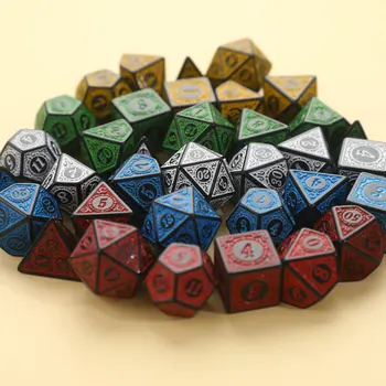 10 adet/takım Çift renkler D6 D10 Akrilik Polihedron Zar Oyuncak Çok taraflı Akrilik Zar Masa Üstü Rol Yapma Oyunları DND 1