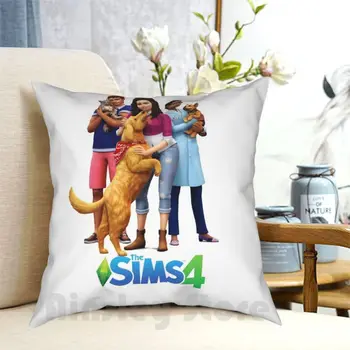 Sims 4 Yastık Kılıfı Baskılı Ev Yumuşak DIY Yastık örtüsü Oyun Köpek Bayan Erkek Sims 4