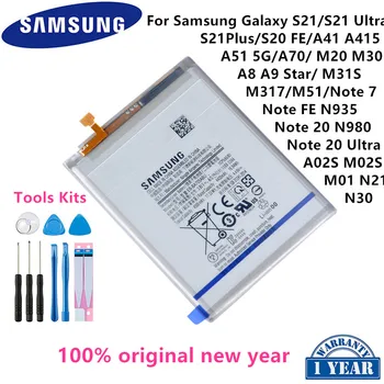 SAMSUNG orijinal Pil İçin Samsung İçin Samsung Galaxy S21/S21 Ultra / S21Plus / S20 FE / A41 / A51 5G / A70 / Not 20 / Not 20 Ultra/A02S 1