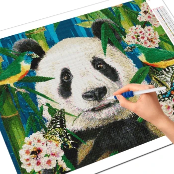 EverShine Elmas Nakış Panda Karikatür Tam Matkap Mozaik Kelebek Kuş Hayvan Elmas Boyama Bambu Yeni Varış Duvar Sanatı 2